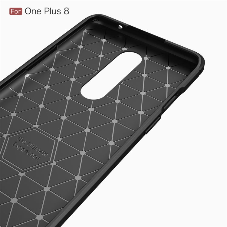 For OnePlus 8 Brushed Texture Carbon Fiber Shockproof TPU Case, For OnePlus 8