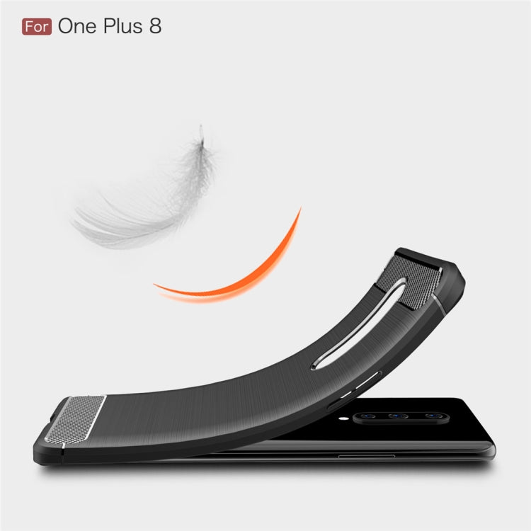 For OnePlus 8 Brushed Texture Carbon Fiber Shockproof TPU Case, For OnePlus 8