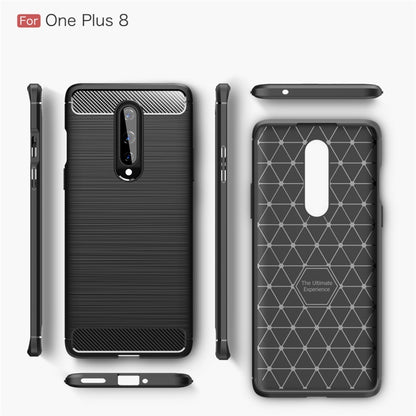 For OnePlus 8 Brushed Texture Carbon Fiber Shockproof TPU Case, For OnePlus 8