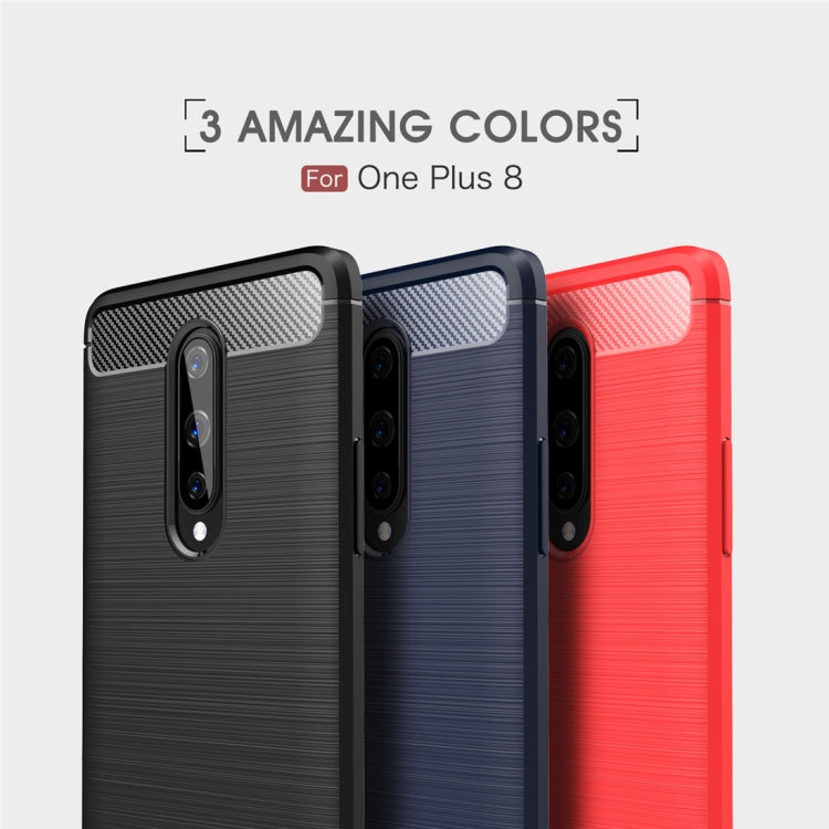 For OnePlus 8 Brushed Texture Carbon Fiber Shockproof TPU Case, For OnePlus 8