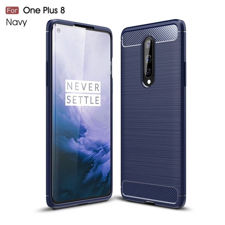 For OnePlus 8 Brushed Texture Carbon Fiber Shockproof TPU Case, For OnePlus 8