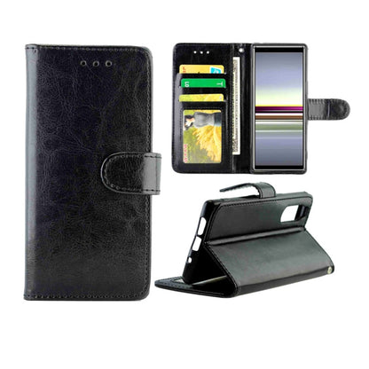 Crazy Horse Texture Leather Horizontal Flip Protective Case with Holder & Card Slots & Wallet & Photo Frame, For Sony Xperia 5, For LG W10, For Motorola MOTO E6 Play