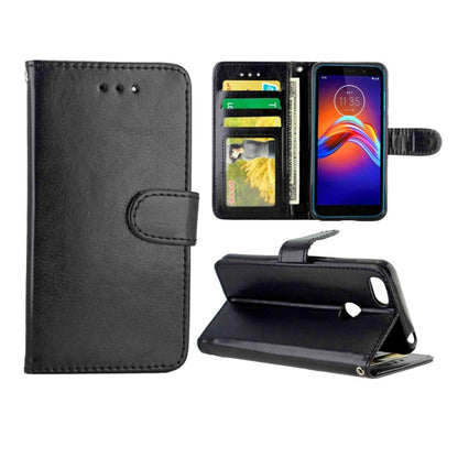 Crazy Horse Texture Leather Horizontal Flip Protective Case with Holder & Card Slots & Wallet & Photo Frame, For Sony Xperia 5, For LG W10, For Motorola MOTO E6 Play