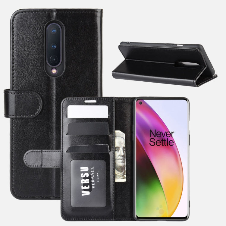 For OnePlus 8 R64 Texture Single Horizontal Flip Protective Case with Holder & Card Slots & Wallet& Photo Frame, For OnePlus 8