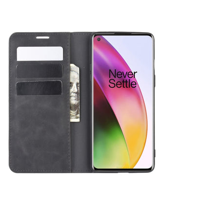 For OnePlus 8 Retro-skin Business Magnetic Suction Leather Case with Holder & Card Slots & Wallet, For OnePlus 8