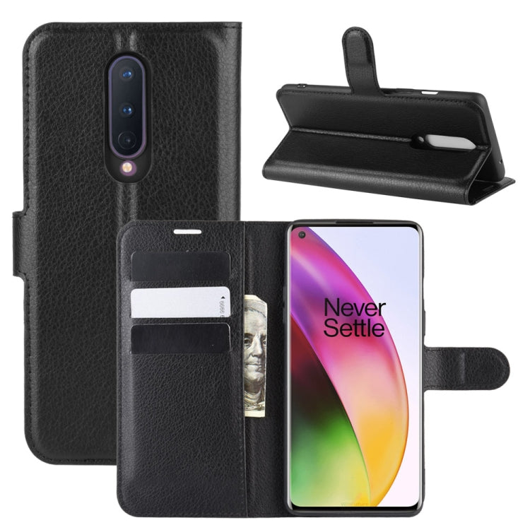 For OnePlus 8 Litchi Texture Horizontal Flip Protective Case with Holder & Card Slots & Wallet, For OnePlus 8