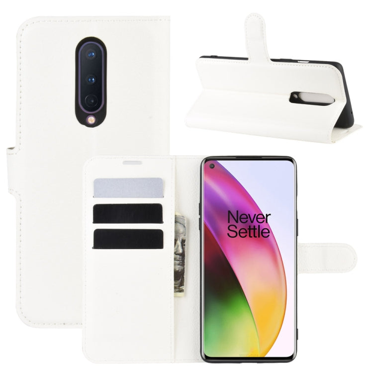 For OnePlus 8 Litchi Texture Horizontal Flip Protective Case with Holder & Card Slots & Wallet, For OnePlus 8