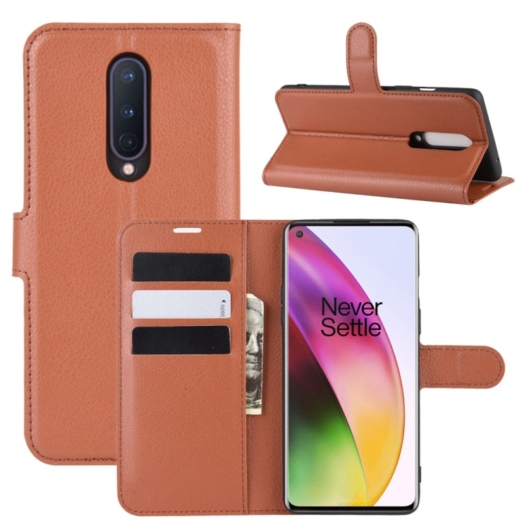 For OnePlus 8 Litchi Texture Horizontal Flip Protective Case with Holder & Card Slots & Wallet, For OnePlus 8