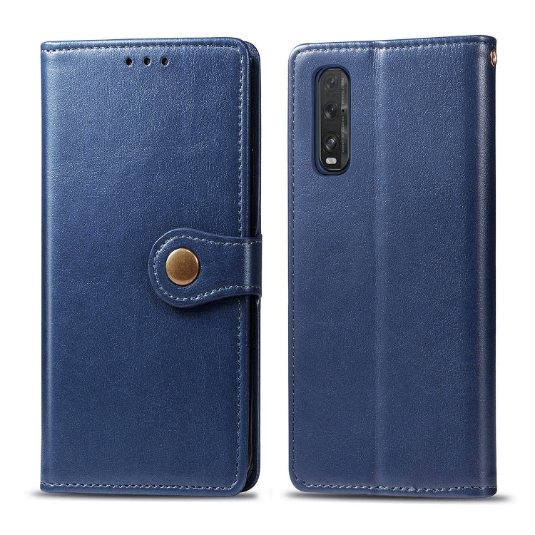 For OPPO Find X2 Retro Solid Color Leather Buckle Phone Case with Lanyard & Photo Frame & Card Slot & Wallet & Stand Function, For OPPO Find X2