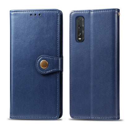 For OPPO Find X2 Retro Solid Color Leather Buckle Phone Case with Lanyard & Photo Frame & Card Slot & Wallet & Stand Function, For OPPO Find X2