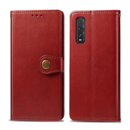 For OPPO Find X2 Retro Solid Color Leather Buckle Phone Case with Lanyard & Photo Frame & Card Slot & Wallet & Stand Function, For OPPO Find X2