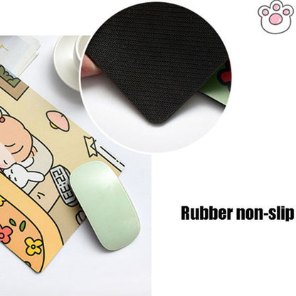 5 PCS Creative Cute Cartoon Rabbit Girl Mouse Pad Laptop Student Mouse Pad, Sofa, Hide and seek, Sleeping, Eating