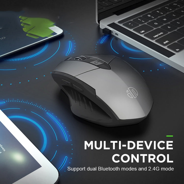 Inphic A1 6 Keys 1000/1200/1600 DPI Home Gaming Wireless Mechanical Mouse, Colour: Gray Wireless+Bluetooth 4.0+Bluetooth 5.0, Gray Wireless+Bluetooth 4.0+Bluetooth 5.0, Black Wireless+Bluetooth 4.0+Bluetooth 5.0, Black Wireless Charging Silent Version ...