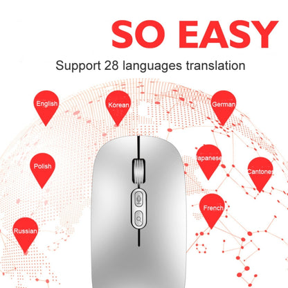 M103 1600DPI 5 Keys 2.4G Wireless Mouse Charging Ai Intelligent Voice Office Mouse, Support 28 Languages, White, Black, Silver, Rose Gold, Gray
