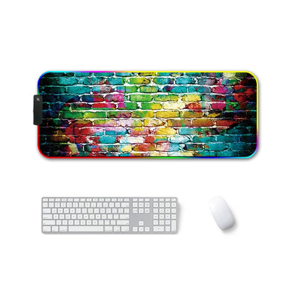 F-01 Rubber Thermal Transfer RGB Luminous Non-Slip Mouse Pad
