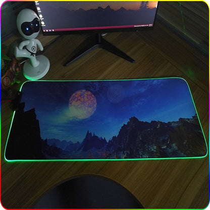 F-01 Rubber Thermal Transfer RGB Luminous Non-Slip Mouse Pad