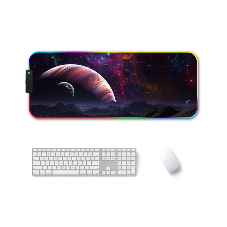 F-01 Rubber Thermal Transfer RGB Luminous Non-Slip Mouse Pad