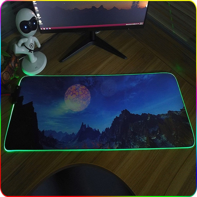 F-01 Rubber Thermal Transfer RGB Luminous Non-Slip Mouse Pad