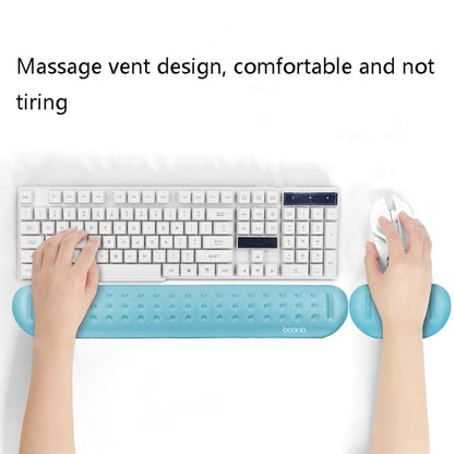 Baona Silicone Memory Cotton Wrist Pad Massage Hole Keyboard Mouse Pad, Style:, Mouse Pad (Blue), Mouse Pad (Gray), Mouse Pad (Black), Mouse Pad (Pink), Medium Keyboard Rest (Blue), Medium Keyboard Rest (Gray), Medium Keyboard Rest (Black)�������������...