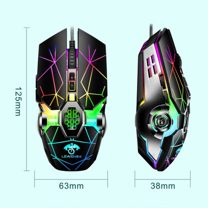 LEAVEN 7 Keys 4000DPI USB Wired Computer Office Luminous RGB Mechanical Gaming Mouse, Cabel Length:1.5m, S30 Black, S30 White, S30 Pink, S10 Black