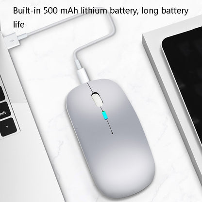 Y20 4 Keys Colorful Glow Charging Mute Mouse Notebook Game Wireless Mouse, 2.4G + Bluetooth (Silver)