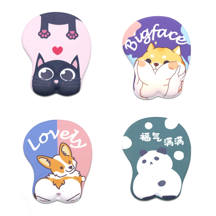 Silicone Hand Rest Thickened Wrist Mouse Pad, RJ-011 Cat Star, RJ-012 Big Face, RJ-013 Love Kiki, RJ-014 Blessing Full