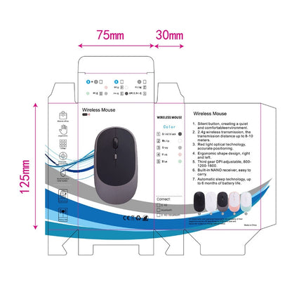 M030 4 Keys 1600DPI Laptop Office Mute Mouse, Style:, Wireless (Ink Green), Wireless (Blue), Wireless (Pink), Wireless (Gray), Wireless (White), Wireless (Black), Double Mode (Ink Green), Dual Mode (Pink), Double Mode (Gray), Double Mode (White)       ...
