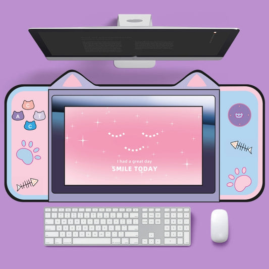 Cute Cat Ear Computer Keyboard Desk Pad Mouse Pad, 400 x 800 x 2mm, 400 x 800 x 3mm