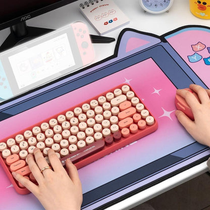 Cute Cat Ear Computer Keyboard Desk Pad Mouse Pad, 400 x 800 x 2mm, 400 x 800 x 3mm