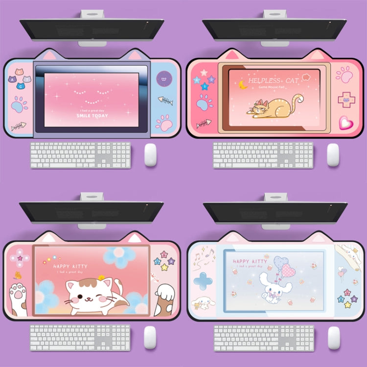 Cute Cat Ear Computer Keyboard Desk Pad Mouse Pad, 400 x 800 x 2mm, 400 x 800 x 3mm