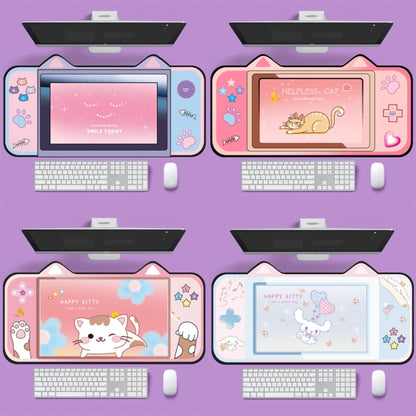Cute Cat Ear Computer Keyboard Desk Pad Mouse Pad, 400 x 800 x 2mm, 400 x 800 x 3mm