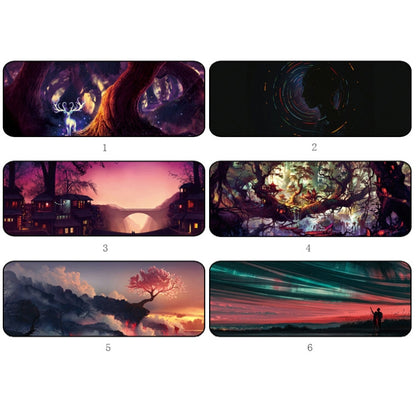 Hand-Painted Fantasy Pattern Mouse Pad, Size:, 300 x 800 x 5mm Seaming, 400 x 900 x 1.5mm Not Overlocked, 400 x 900 x 2mm Seaming, 400 x 900 x 3mm Seaming