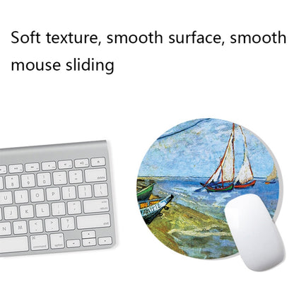 Am002 Large Oil Painting Desk Rubber Mouse Pad, 300x800x2mm Stitched Edges