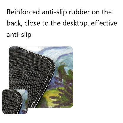 Am002 Large Oil Painting Desk Rubber Mouse Pad, 300x800x2mm Stitched Edges