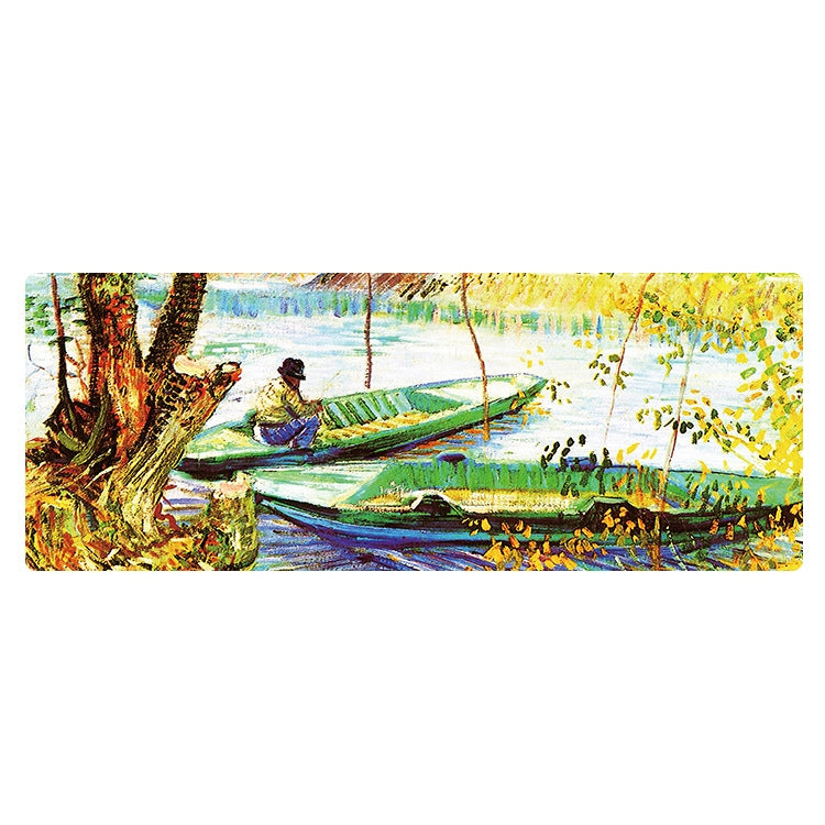 Am002 Large Oil Painting Desk Rubber Mouse Pad, 300x800x4mm Stitched Edges, 400x900x1.5mm No Stitched Edges, 400x900x3mm Stitched Edges, 400x900x2mm Stitched Edges