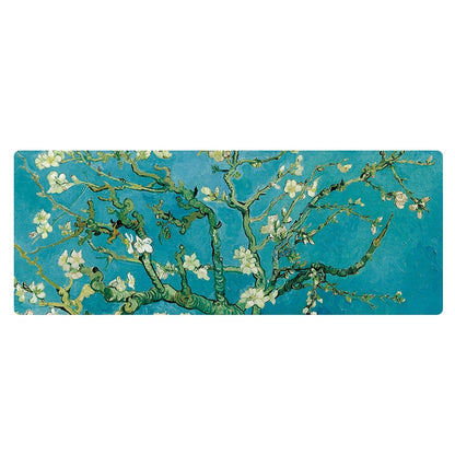 Am002 Large Oil Painting Desk Rubber Mouse Pad, 300x800x5mm Stitched Edges, 400x900x4mm Stitched Edges