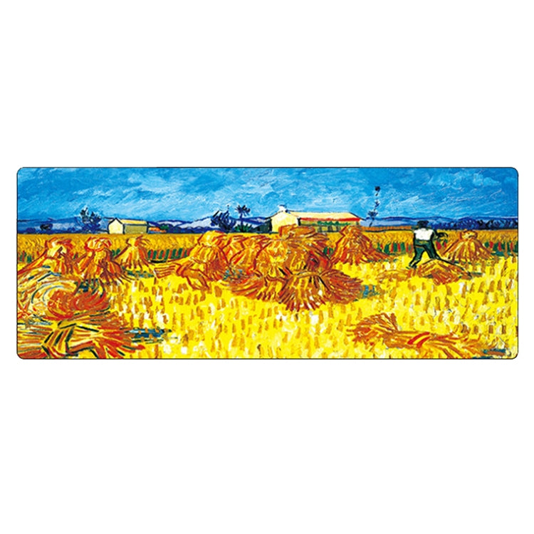 Am002 Large Oil Painting Desk Rubber Mouse Pad, 300x800x4mm Stitched Edges, 400x900x1.5mm No Stitched Edges, 400x900x3mm Stitched Edges, 400x900x2mm Stitched Edges