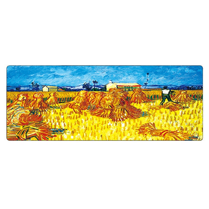 Am002 Large Oil Painting Desk Rubber Mouse Pad, 300x800x4mm Stitched Edges, 400x900x1.5mm No Stitched Edges, 400x900x3mm Stitched Edges, 400x900x2mm Stitched Edges