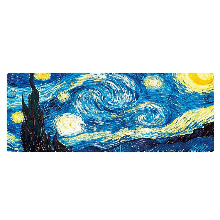 Am002 Large Oil Painting Desk Rubber Mouse Pad, 300x800x4mm Stitched Edges, 400x900x1.5mm No Stitched Edges, 400x900x3mm Stitched Edges, 400x900x2mm Stitched Edges