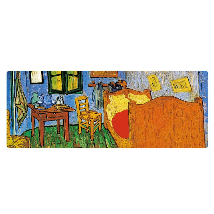 Am002 Large Oil Painting Desk Rubber Mouse Pad, 400x900x5mm Stitched Edges, 300x800x1.5mm No Stitched Edges, 300x800x3mm Stitched Edges