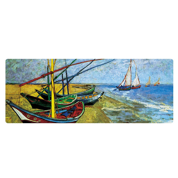 Am002 Large Oil Painting Desk Rubber Mouse Pad, 400x900x5mm Stitched Edges, 300x800x1.5mm No Stitched Edges, 300x800x3mm Stitched Edges