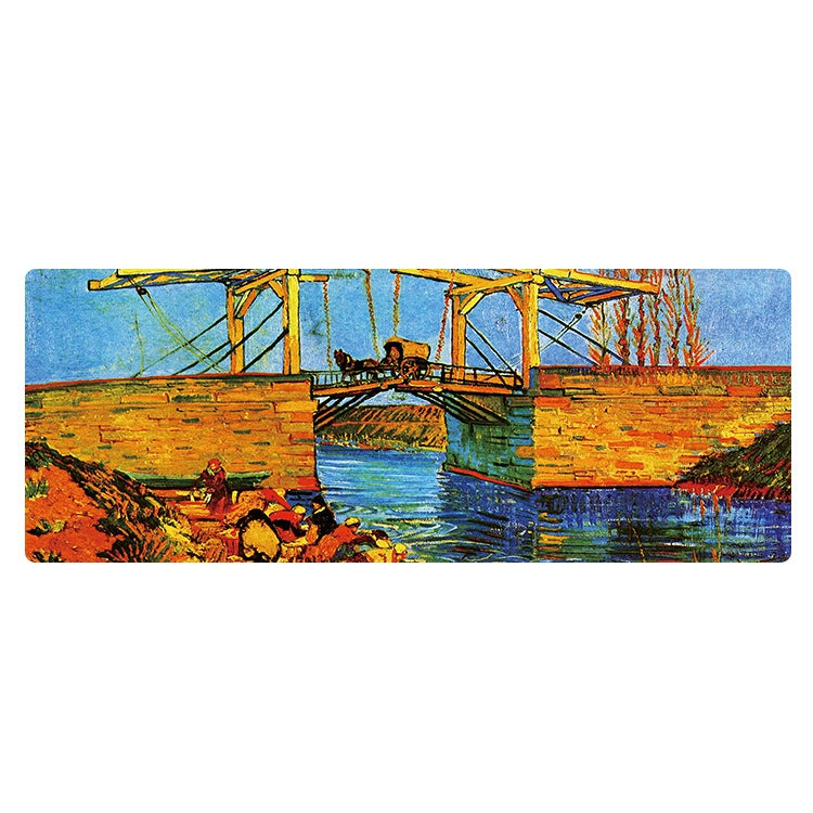 Am002 Large Oil Painting Desk Rubber Mouse Pad, 400x900x5mm Stitched Edges, 300x800x1.5mm No Stitched Edges, 300x800x3mm Stitched Edges