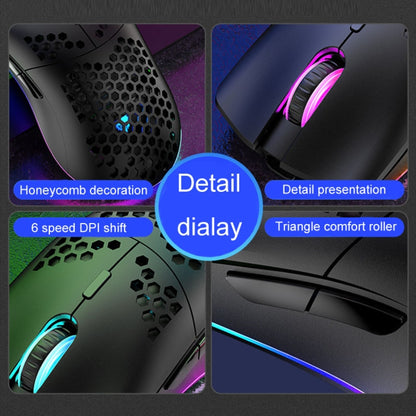 XUNSVFOX XYH90 Wired Hollow Hole Mouse RGB Illuminated Macro Programming Gaming Mouse, XYH90