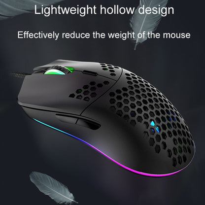 XUNSVFOX XYH90 Wired Hollow Hole Mouse RGB Illuminated Macro Programming Gaming Mouse, XYH90