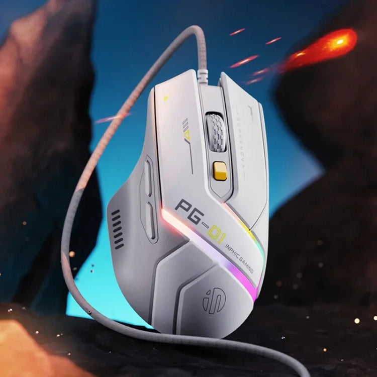 Inphic PG1 RGB Light Emitting Computer Gaming Wired Mouse, PG1