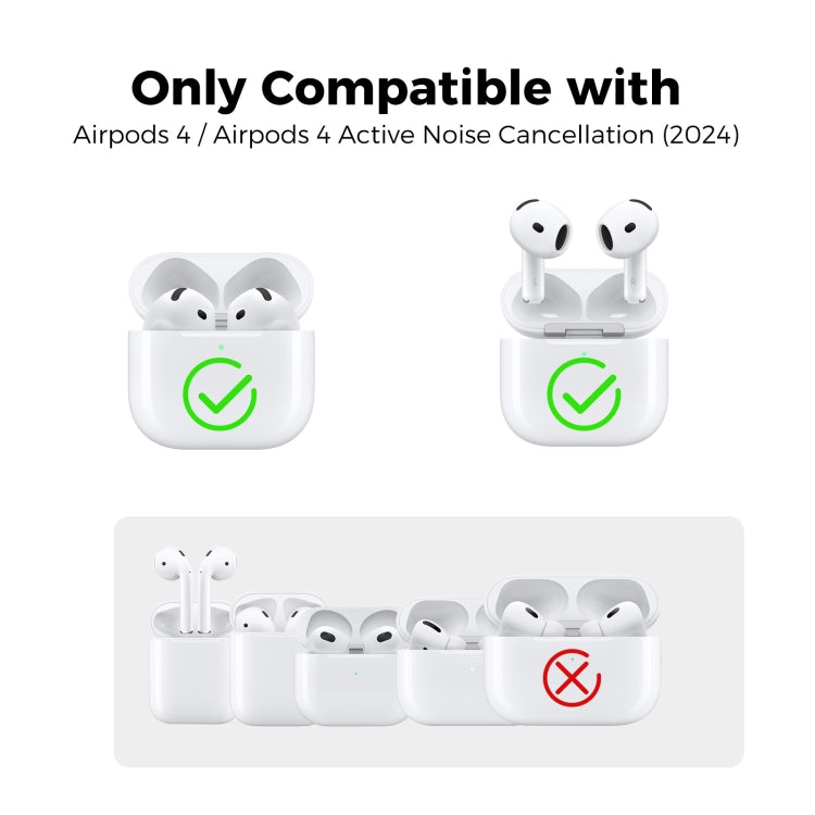 For Airpods 4 AhaStyle WG163 Earphone Drop-Proof Dust-Proof Silicone Protective Case With Cleanning Pen