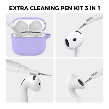 For Airpods 4 AhaStyle WG163 Earphone Drop-Proof Dust-Proof Silicone Protective Case With Cleanning Pen