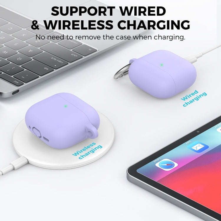 For Airpods 4 AhaStyle WG163 Earphone Drop-Proof Dust-Proof Silicone Protective Case With Cleanning Pen