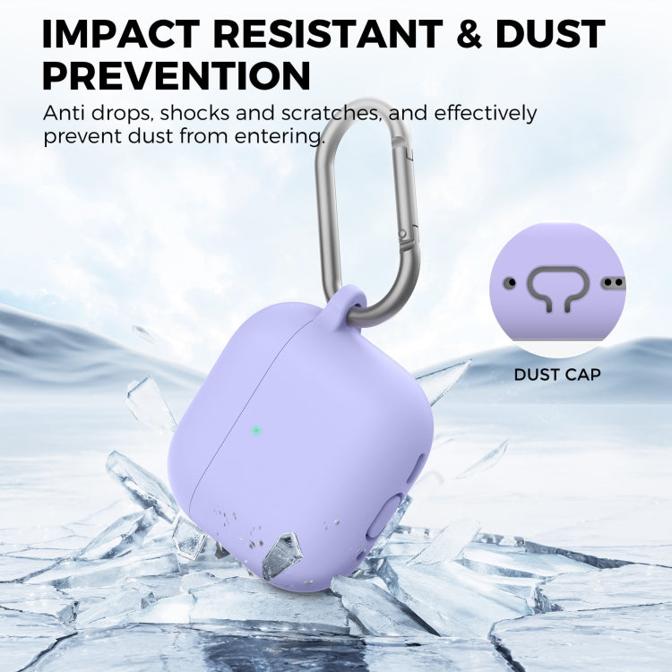 For Airpods 4 AhaStyle WG163 Earphone Drop-Proof Dust-Proof Silicone Protective Case With Cleanning Pen