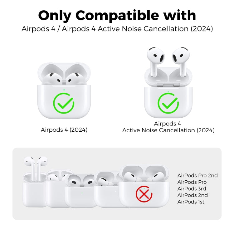 For Airpods 4 AhaStyle WG164 Earphone Anti-Drop TPU Split Protective Case